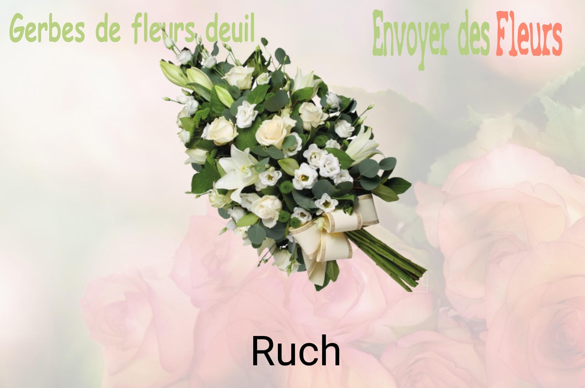 Gerbe de fleurs de deuil livrée à Ruch